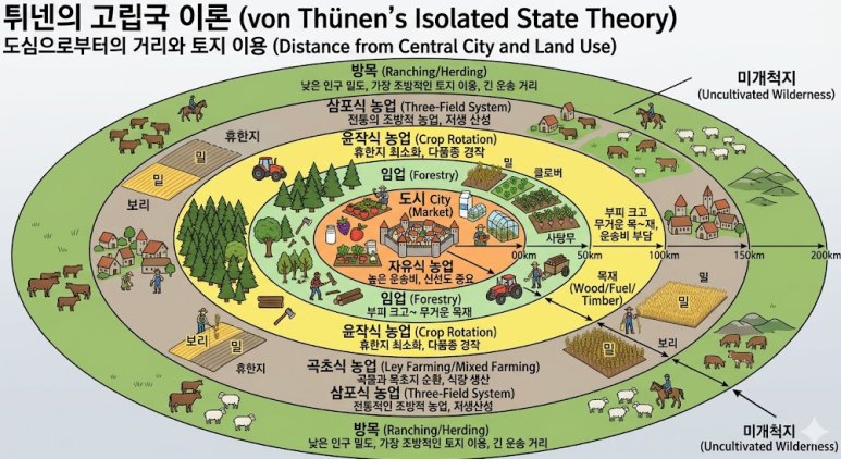 Illustrated Von Thünen isolated state